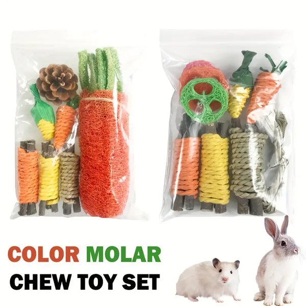 Small Animal Chew Toys For Rabbit Bunny Hamster Chinchillas, Small Animal Teeth Cleaning Molar Toys Pet Accessories