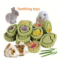 Natural Timothy Hay and Flowers Teething Toys: Suitable For Hamsters, Rabbits, Mice And Other Small Animals