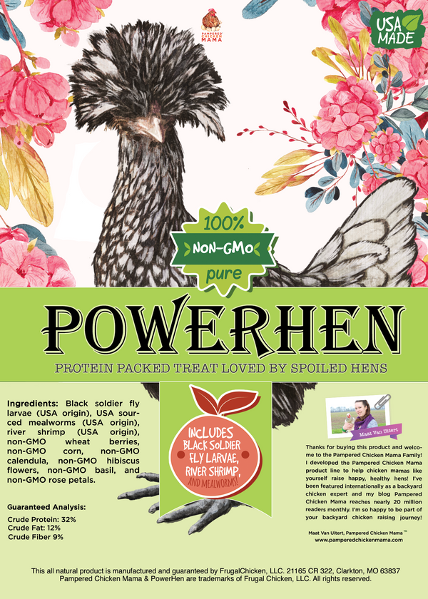 PowerHen (TM) High Protein Treat For Backyard Chickens label