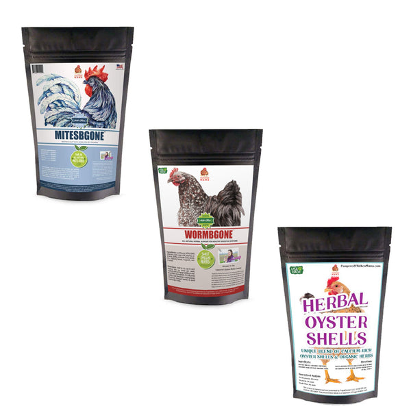 WormBGone Healthy Coop Bundle : 3 Products Chickens Love! (5 pounds total)