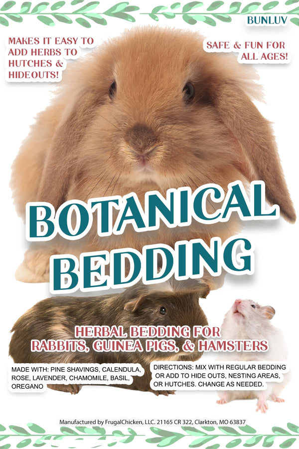 Botanical Bedding: Mix Of Pine Shavings & Herbs For Rabbits, Guinea Pigs, Hamsters, & Chinchillas - 10 pounds